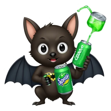 black bat drinkig sprite sticker
