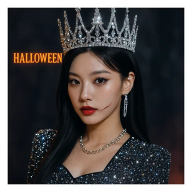 halloween kpop idol crown, sparkly and trendy sticker