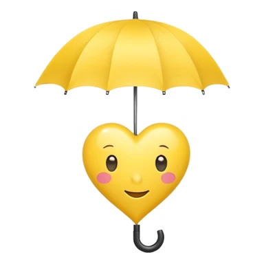 yellow heart with an umbrella sticker