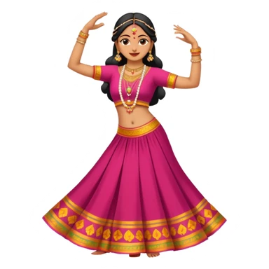 Indian woman in traditional clothes dances.  format portrait sticker