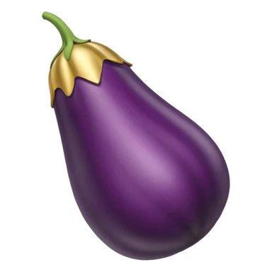 Original eggplant emoji wearing a halo sticker