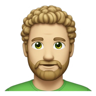 white man with green eyes and curly hear and barbe sticker