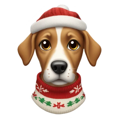dog wearing christmas sweater sticker