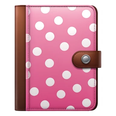 pink and brown polka dot file book sticker