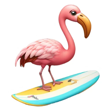 flamingo riding a surfboard sticker