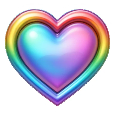 heart with a rainbow foil border sticker