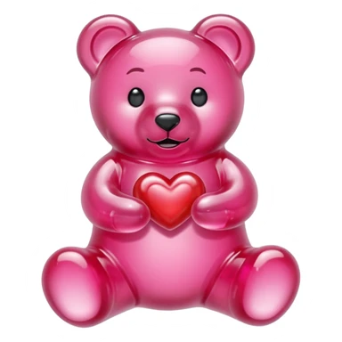 transparent pink gummy bear heart pink sticker