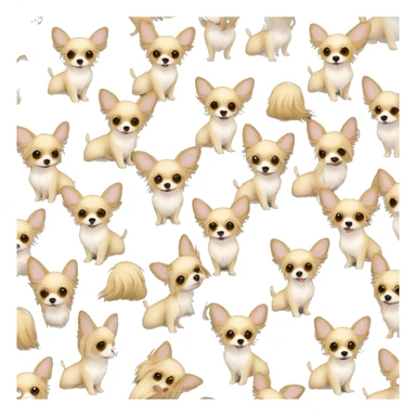 blonde long haired chihuahua sitting sticker