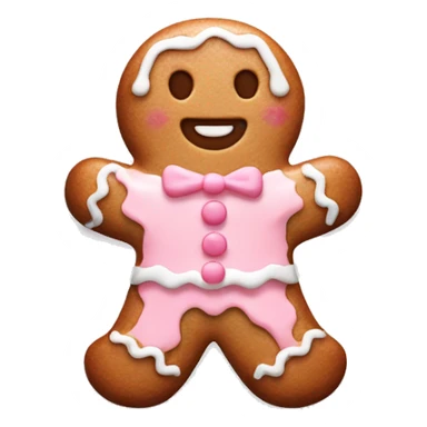 Cute gingerbread man with light pink and white icing sticker