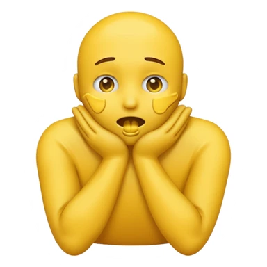 Yellow emoji doing choking emote with hands around neck sticker