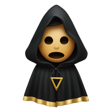 illuminati shadow figure in black cloak with gold trianle on chest sticker