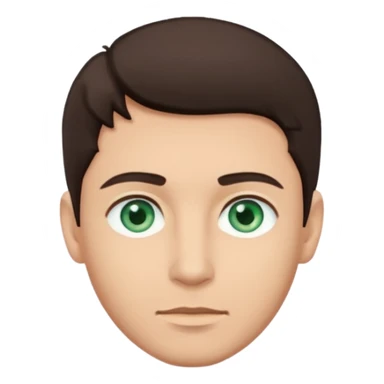 A man with blueish green eyes, dark brown hair  sticker