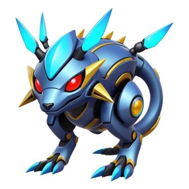  exotic modern cyber-Protogen-Fakémon-Pokémon-Vernid-creature sticker