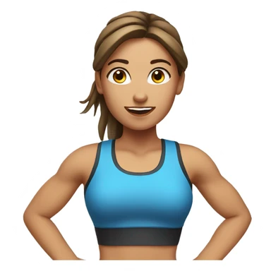 Fitness girl. She doing jaga. She is European. She have brown hair sticker