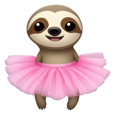 Sloth wearing a tutu and a pink bow sticker