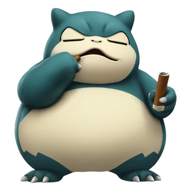 snorlax pokémon smoking a cigar sticker