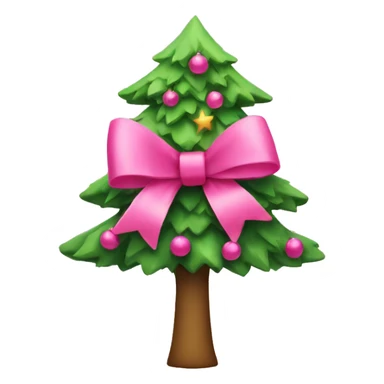 pink bow Christmas tree sticker