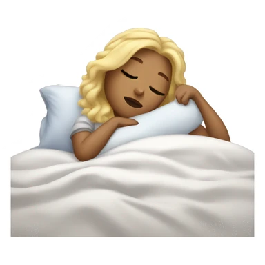 Blonde girl in bed sleeping  sticker