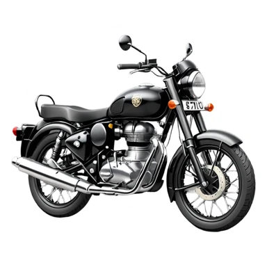 Royal Enfield classic reborn stealth Balck with number plate TN78F4252 full black no sticker