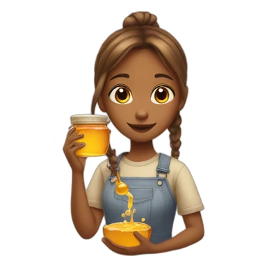 Girl and the honey sticker