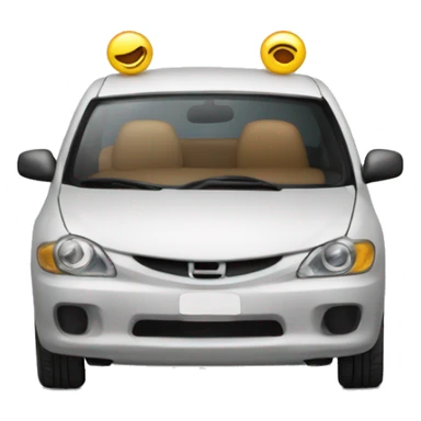 Car avec un fer à repasser tenu en l’air à côté de son oreille  sticker