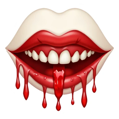 boca de vampiro com sangue escorrendo do canto dos lábios sticker