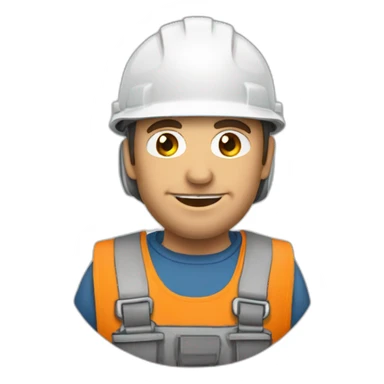 Un homme avec un casque de chantier et du remblais sur la peau sticker