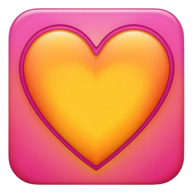 Bright yellow to orange to dark pink gradient heart sticker
