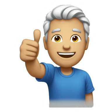 Man beld whit blue ayes giving the thumbs up sticker