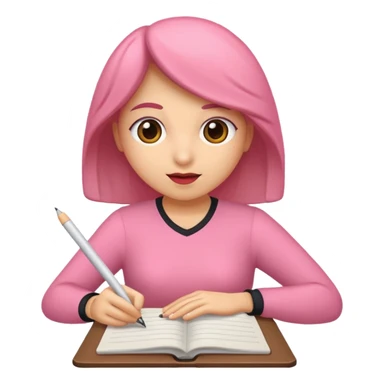 rosa escribiendo pensando sticker