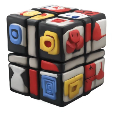 Rubix cube with uchiha clan symb sticker