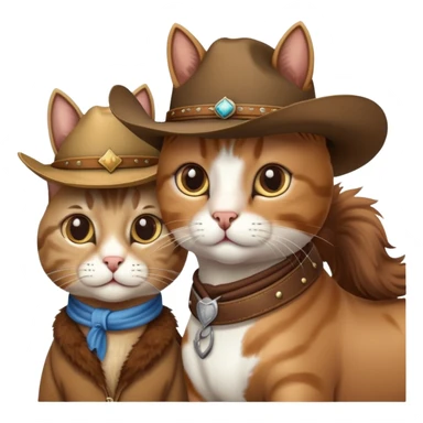 gato de chapéu de cowboy junto de um cavalo sticker