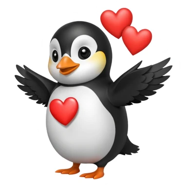 Pingüino enamorado  sticker