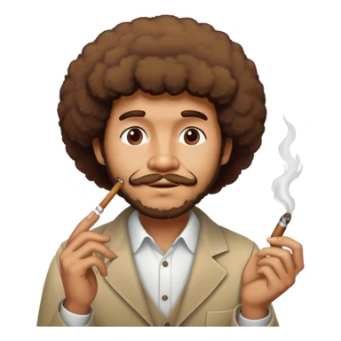 Bob Ross smoking a blunt sticker