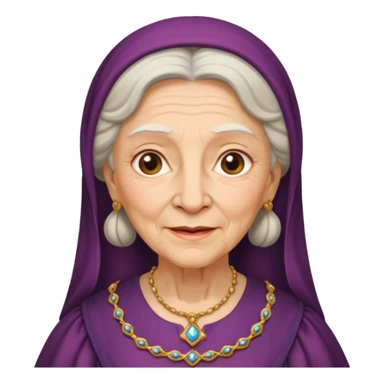In medieval fairy tales, a kind and amiable grandmother who did not wear jewelry sticker