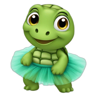 Tortue avec un tutu sticker