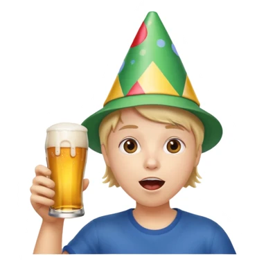 beer clink emoji combined with face puffing emoji sticker