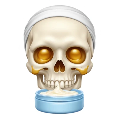 teschio che fa la skincare sticker