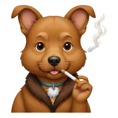 um cachorro fumando sticker