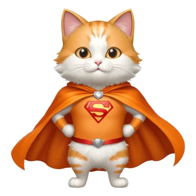cat character with a superhero cape sticker
