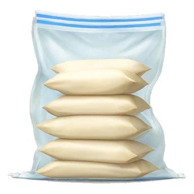 large ziplock bag filled with smaller flat vertically stacked bags on milk sticker