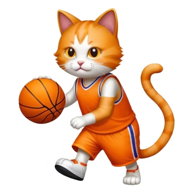 Cat dribbling a basketball  sticker
