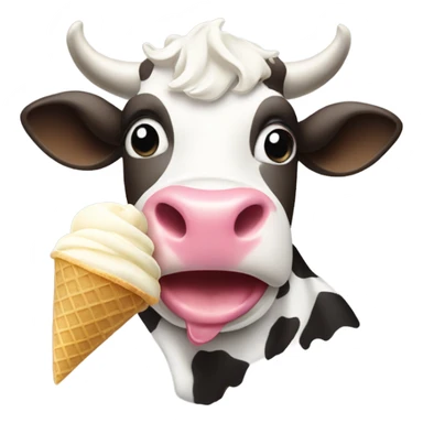 Cow eating ice cream sticker