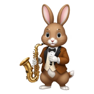 rabit playing saxophone jazz sticker