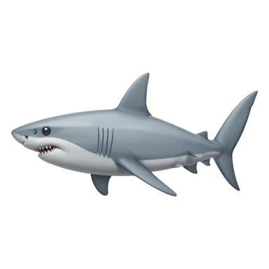 side view of shark body with a cat face sticker