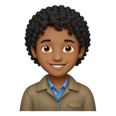 Indian boy with curly hair sticker