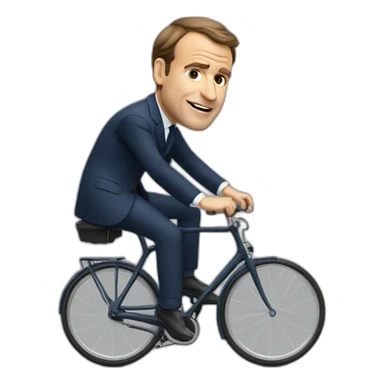 Macron qui fais du velo sticker