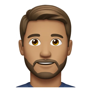 A handsome 25 year old man with middle parted fairly short brown hair, brown eyes, a very light goatee beard outdoors sticker