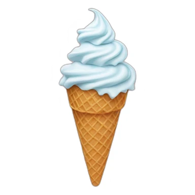 Swirl of soft-serve ice cream atop a wafer-style cone sticker