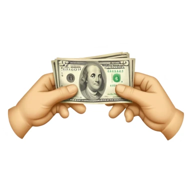 money being passed from one hand to another hand sticker